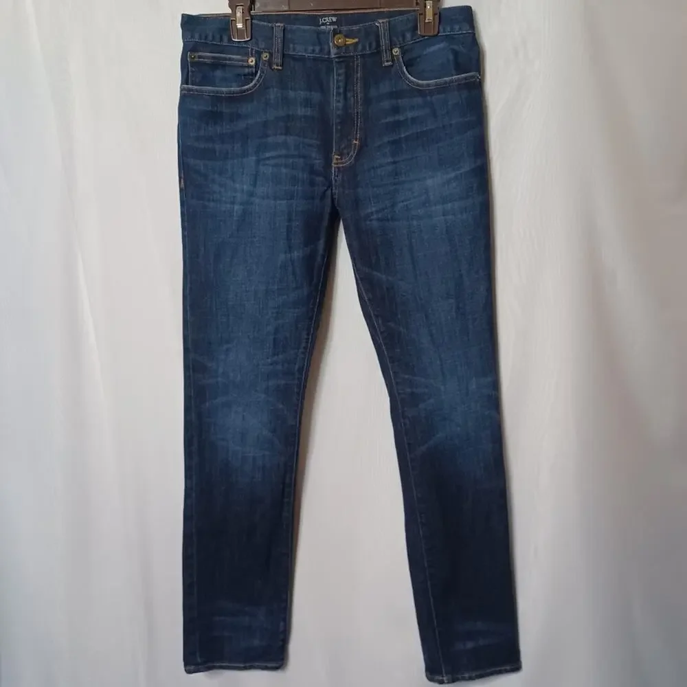 J.CREW THE DRIGGS Men's Slim Fit Dark Wash Denim Jeans. Size 31×30